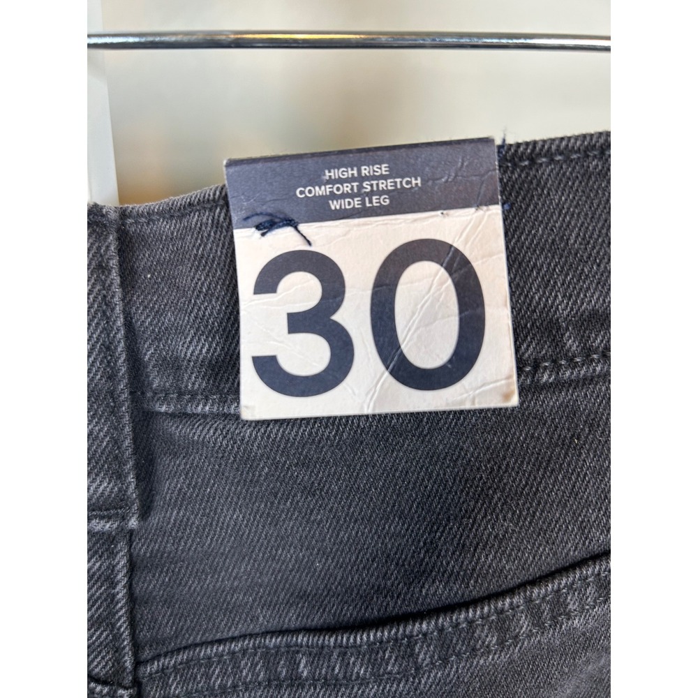 NEW $80 GAP Jeans Women's 30/10 R Black High Rise Stride Wide Leg Baggy 90s - Picture 4 of 10